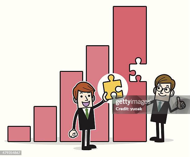 business solution partnership - putting together stock illustrations
