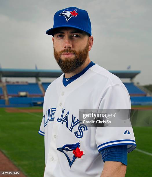 Toronto, ON - FEBRUARY 25, 2014 Toronto Blue Jays pitcher Steve Delabar during photo day from the 2014 Toronto Blue Jays Spring training camp at the...