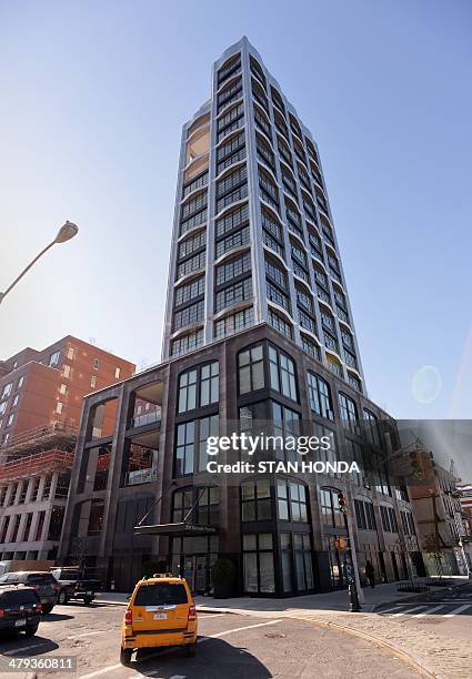 The apartment building of fashion designer L'Wren Scott, girlfriend of Rolling Stones frontman Mick Jagger, in New York on March 18, 2014. L'Wren was...