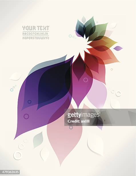 vector abstract background with colorful leaves - beauty in nature stock illustrations