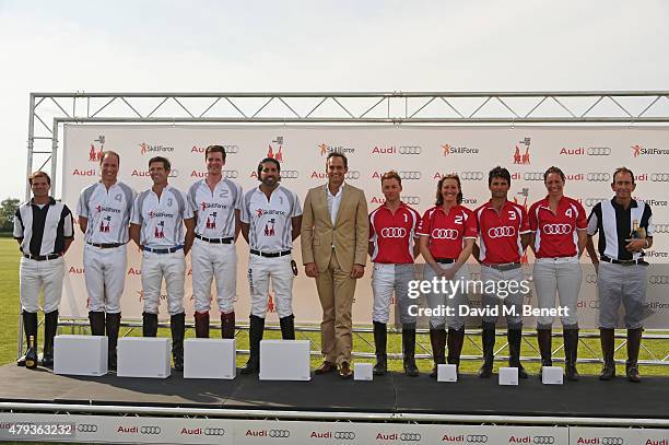 Prince William, Duke of Cambridge, Malcolm Borwick, Ben Vestey, Tommy Kato, Andre Konsbruck, Director of Audi UK, Nikolai Bahlsen, Emma Wood, Rob...