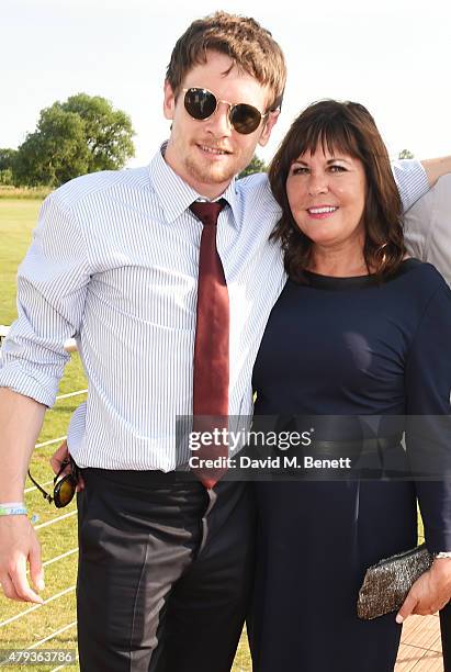 Jack O'Connell and mother Alison O'Connell attend the Audi Polo Challenge 2015 at Cambridge County Polo Club on July 3, 2015 in Cambridge, England.