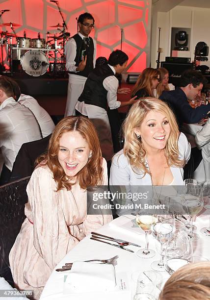 Sophie Rundle and Hannah Arterton attend the Audi Polo Challenge 2015 at Cambridge County Polo Club on July 3, 2015 in Cambridge, England.