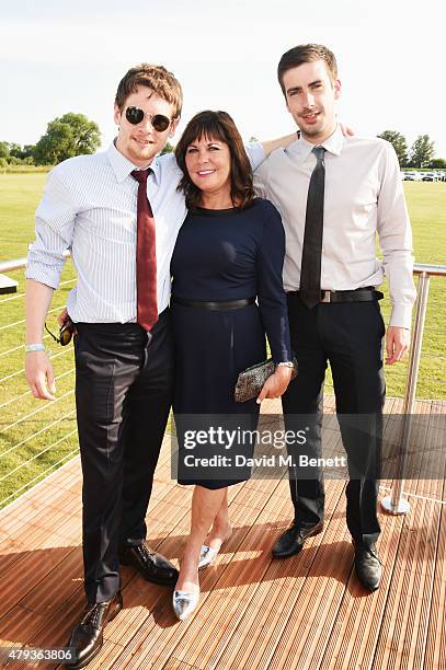 Jack O'Connell, Alison O'Connell and Niall Dwyer attend the Audi Polo Challenge 2015 at Cambridge County Polo Club on July 3, 2015 in Cambridge,...