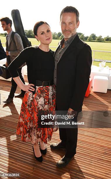 Anna Paquin and Stephen Moyer attend the Audi Polo Challenge 2015 at Cambridge County Polo Club on July 3, 2015 in Cambridge, England.
