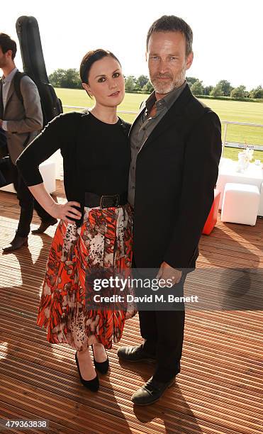 Anna Paquin and Stephen Moyer attend the Audi Polo Challenge 2015 at Cambridge County Polo Club on July 3, 2015 in Cambridge, England.