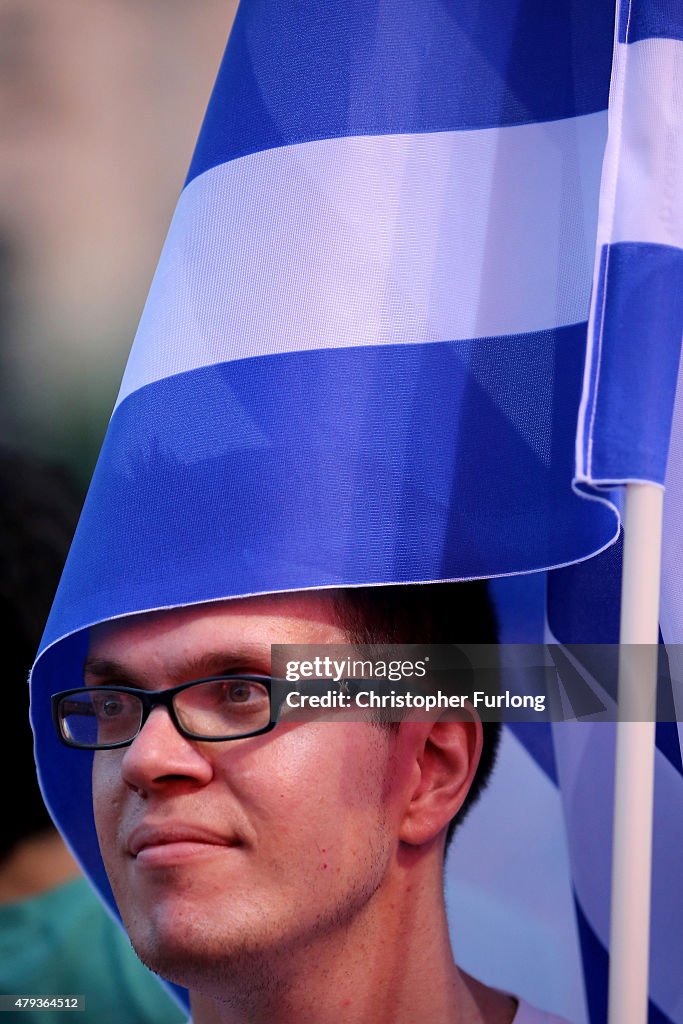 Rallies Are Held In Athens Ahead Of The Greek Bailout Referendum On Sunday