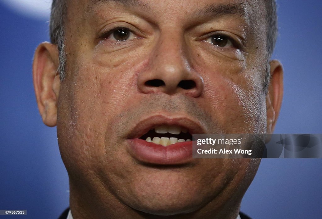 Jeh Johnson Holds Press Conf. To Announce Operation Against Child Porn Website
