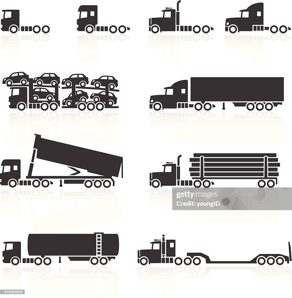 Trucks and Semi-Trailer Icons