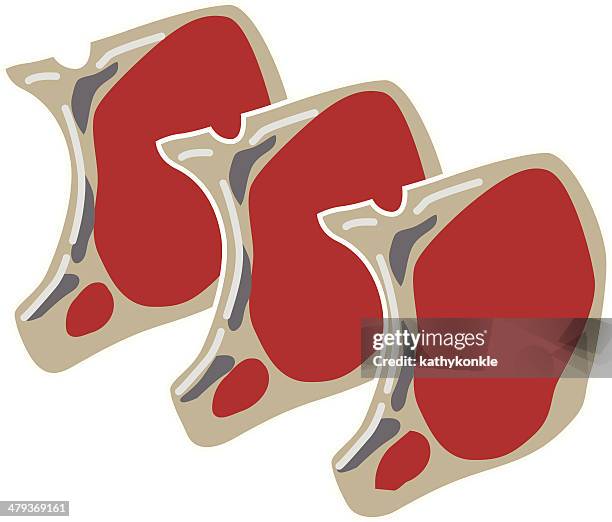 lamb chops - lamb chops stock illustrations