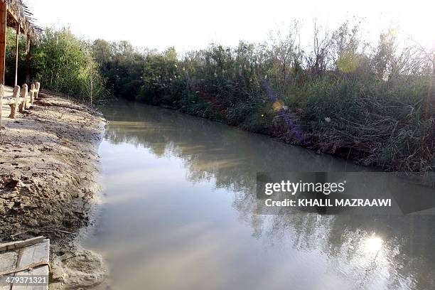 General view taken on February 25, 2014 shows the Baptism site of Jesus Christ where is it believed that John the Baptist baptized his cousin Jesus...