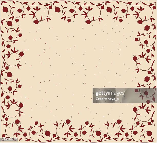pomegranate frame - pomegranate stock illustrations