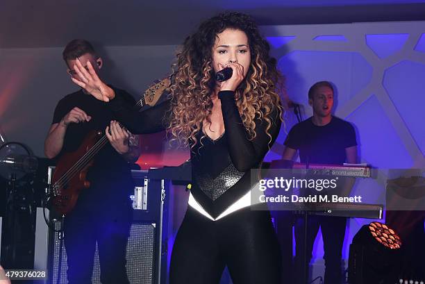 Ella Eyre performs at the Audi Polo Challenge 2015 at Cambridge County Polo Club on July 3, 2015 in Cambridge, England.