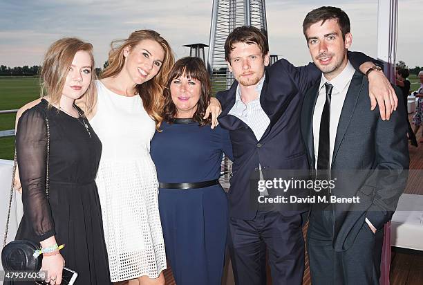 Megan O'Connell, Tonya Meli, Alison O'Connell, Jack O'Connell and Niall Dwyer attend the Audi Polo Challenge 2015 at Cambridge County Polo Club on...