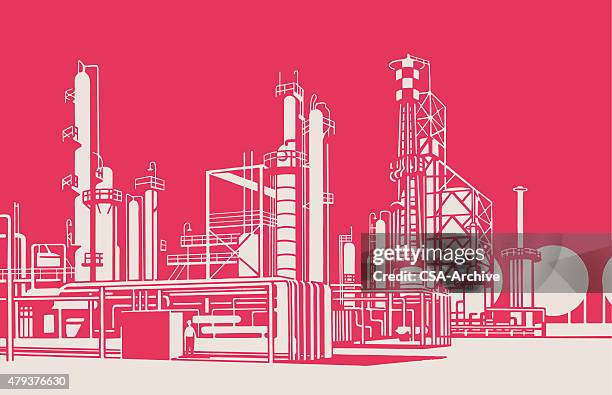 ilustrações, clipart, desenhos animados e ícones de refinaria de petr�óleo - industria