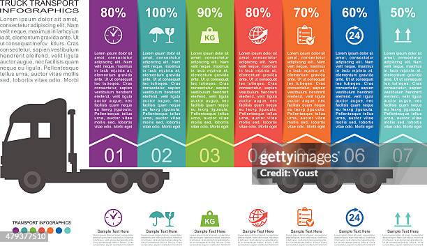 truck transport infographics - truck side view stock illustrations
