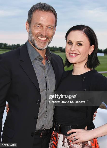 Stephen Moyer and Anna Paquin attend the Audi Polo Challenge 2015 at Cambridge County Polo Club on July 3, 2015 in Cambridge, England.