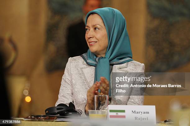 Maryam Rajavi, president of the National Council of Resistance of Iran , attends the Tolerant & Democratic Islam vs Fanaticism & Extremism Dinner In...