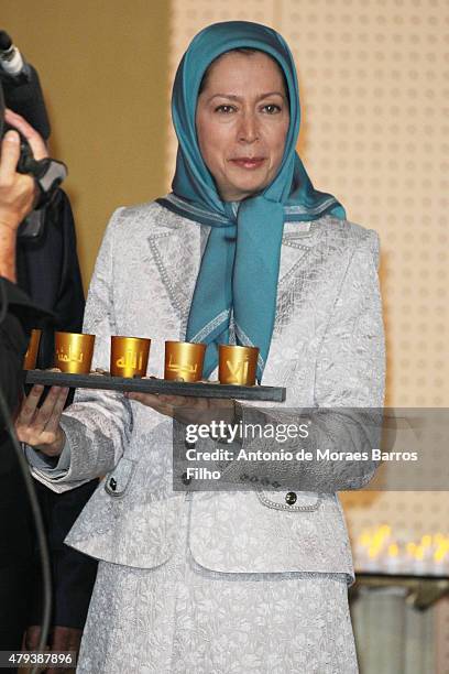 Maryam Rajavi, president of the National Council of Resistance of Iran , attends the Tolerant & Democratic Islam vs Fanaticism & Extremism Dinner In...