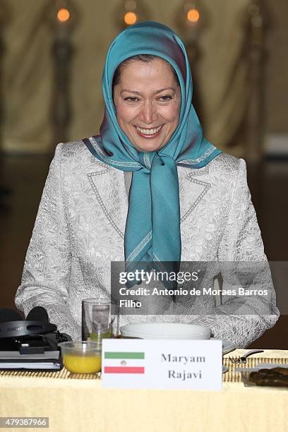 Maryam Rajavi, president of the National Council of Resistance of Iran , attends the Tolerant & Democratic Islam vs Fanaticism & Extremism Dinner In...