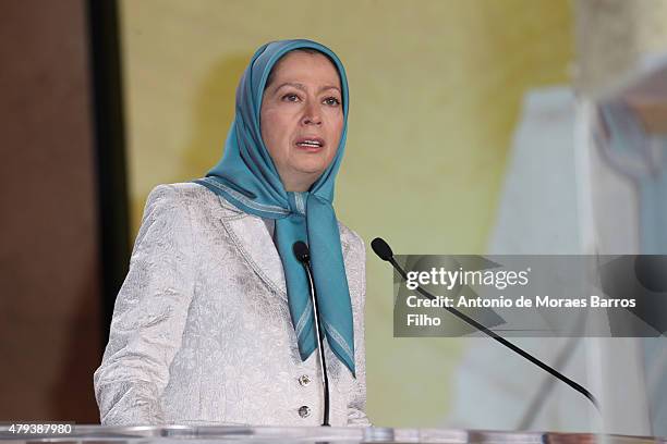 Maryam Rajavi, president of the National Council of Resistance of Iran , speaks at the Tolerant & Democratic Islam vs Fanaticism & Extremism Dinner...