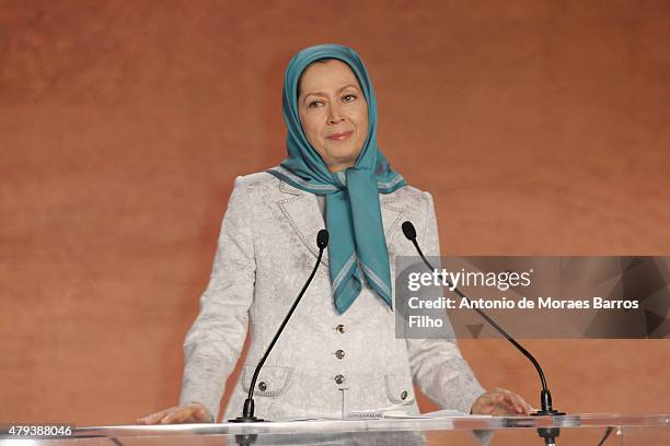 Maryam Rajavi, president of the National Council of Resistance of Iran , speaks at the Tolerant & Democratic Islam vs Fanaticism & Extremism Dinner...