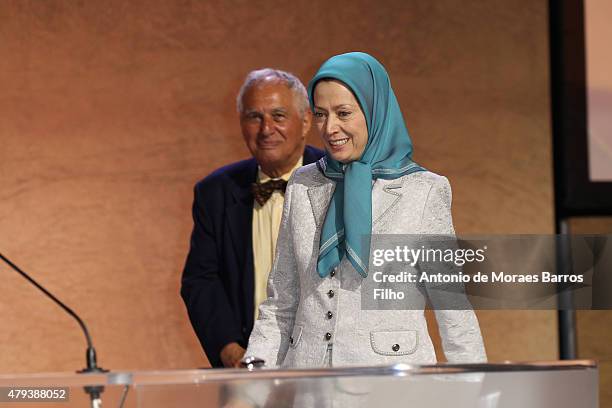 Maryam Rajavi, president of the National Council of Resistance of Iran , speaks at the Tolerant & Democratic Islam vs Fanaticism & Extremism Dinner...