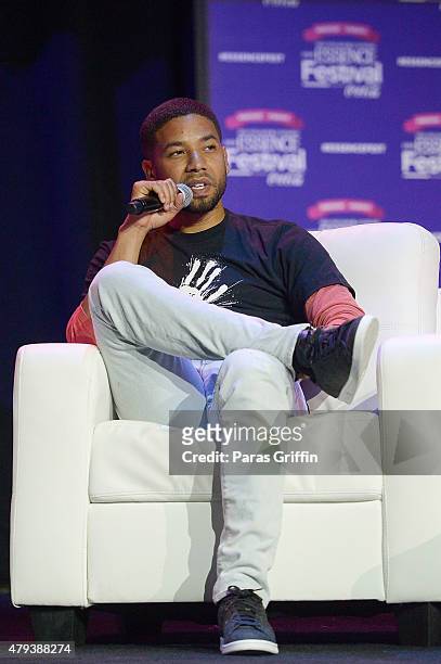 Actor Jussie Smollett speak onstage at the 2015 Essence Music Festival on July 3, 2015 at Ernest N. Morial Convention Center in New Orleans,...