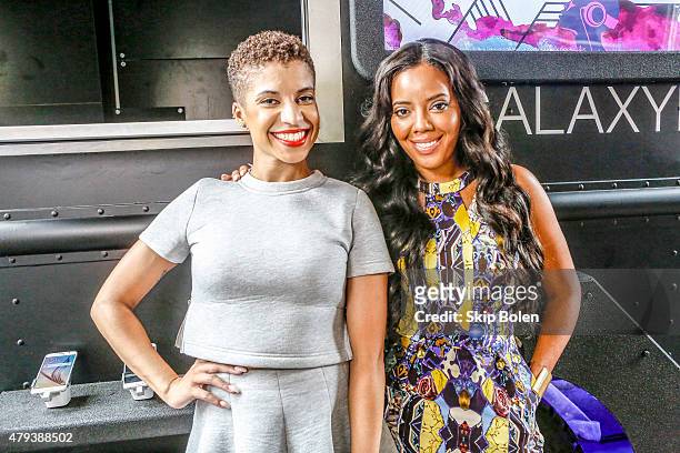 Dana Blair and Angela Simmons stop by the Samsung Galaxy Truck at the 2015 ESSENCE Festival on July 3, 2015 in New Orleans, Louisiana.