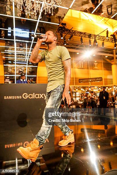 Lil Durk performs at the Samsung Galaxy Experience at the ESSENCE Festival at the 2015 ESSENCE Festival on July 3, 2015 in New Orleans, Louisiana.