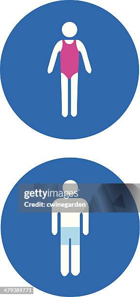 schwimmer symbole (vektor). - badebekleidung stock-grafiken, -clipart, -cartoons und -symbole