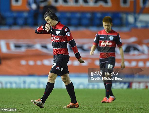 Joey Barton and Yoon Suk-Young of QPR look dejected after the Sky Bet Championship match between Sheffield Wednesday and Leeds United at Hillsborough...