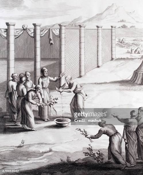 cleaning of lepers - leprosy stock illustrations
