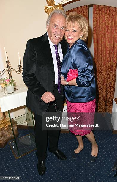 Guenter Steinberg and his wife Margot attend the Peter Kraus 75th Birthday party at Suedtiroler Stuben on March 18, 2014 in Munich, Germany.