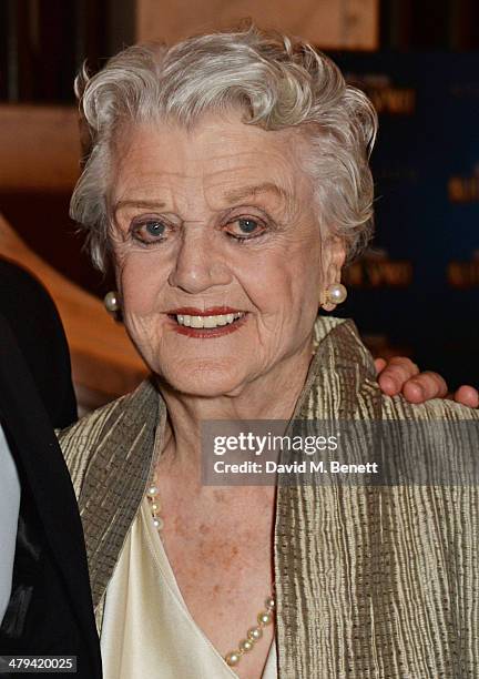 Dame Angela Lansbury attends an after party celebrating the press night performance of 'Blithe Spirit' at the Rosewood Hotel on March 18, 2014 in...