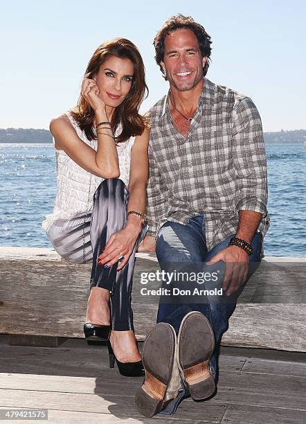 Kristian Alfonso and Shawn Christian pose outside the Park Hyatt Hotel during a Days Of Our Lives Stars photo call at the Park Hyatt on March 19,...