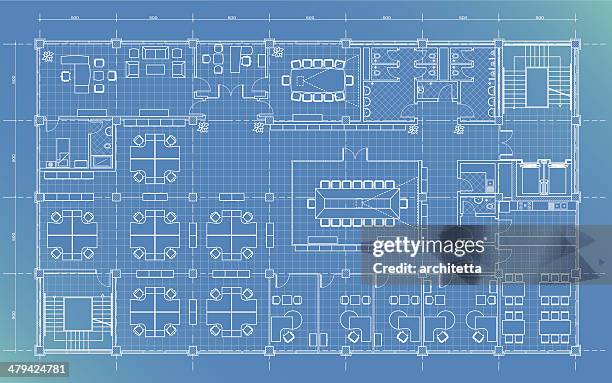 office building plan blueprint - kitchen window background stock illustrations