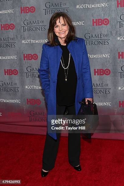 Actress Sally Field attends the "Game Of Thrones" Season 4 premiere at Avery Fisher Hall, Lincoln Center on March 18, 2014 in New York City.
