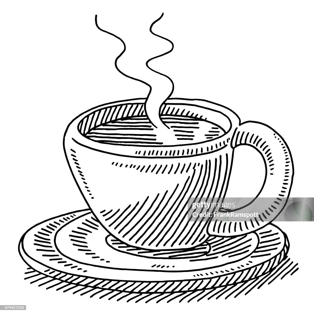 Cup Of Fresh Coffee Drawing