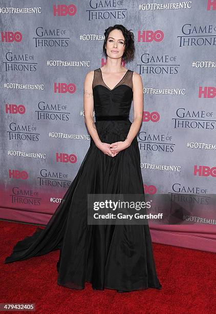 Lena Headey attends the "Game Of Thrones" Season 4 premiere at Avery Fisher Hall, Lincoln Center on March 18, 2014 in New York City.