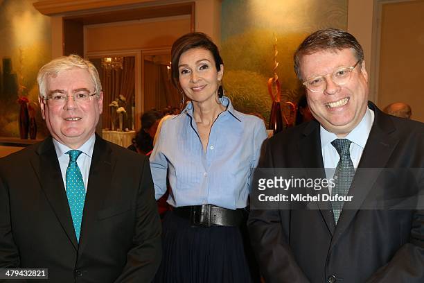 Minister Eamon Gilmore, Helen Lambert and Ex Sir Rory Montgomery attend the Rugby Des Oies Sauvages' Benefit Dinner For 'Children's Ark Hospital...
