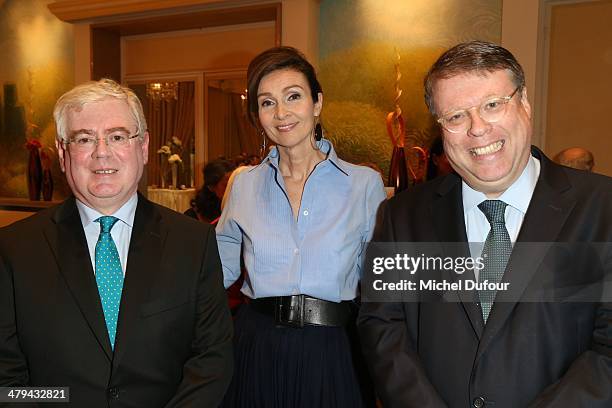 Minister Eamon Gilmore, Helen Lambert and Ex Sir Rory Montgomery attend the Rugby Des Oies Sauvages' Benefit Dinner For 'Children's Ark Hospital...