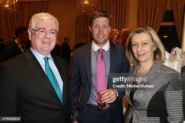 Minister Eamon Gilmore, Ronan O'Gara and guest attend the Rugby Des Oies Sauvages' Benefit Dinner For 'Children's Ark Hospital Irland' At Pavillon...