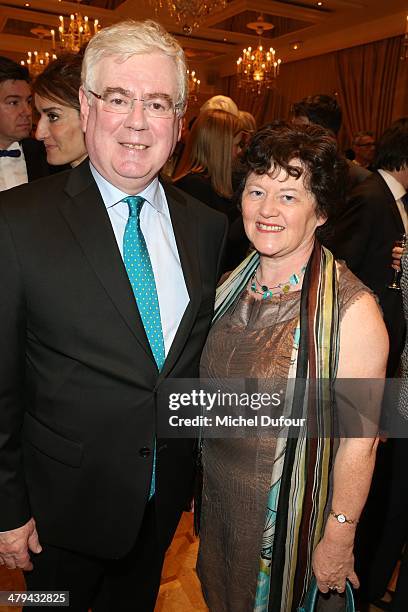 Minister Eamon Gilmore and his wife attend the Rugby Des Oies Sauvages' Benefit Dinner For 'Children's Ark Hospital Irland' At Pavillon Dauphine In...