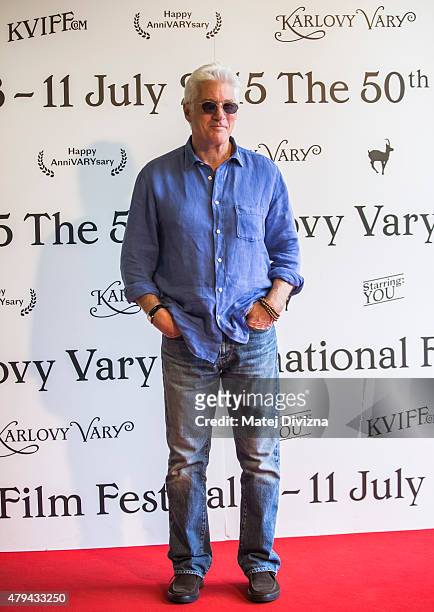 Actor Richard Gere poses for photograhers at the 50th Karlovy Vary International Film Festival on July 4, 2015 in Karlovy Vary, Czech Republic.