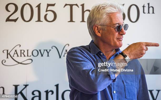 Actor Richard Gere poses for photograhers at the 50th Karlovy Vary International Film Festival on July 4, 2015 in Karlovy Vary, Czech Republic.