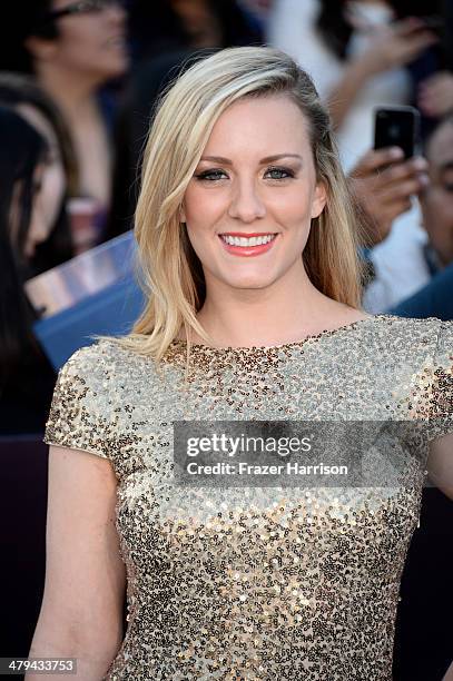 Actress Kristen Quintrall arrives at the premiere of Summit Entertainment's "Divergent" at the Regency Bruin Theatre on March 18, 2014 in Los...