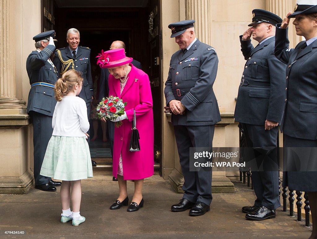 Queen Elizabeth II Visits The Royal Auxiliary Air Force In Scotland