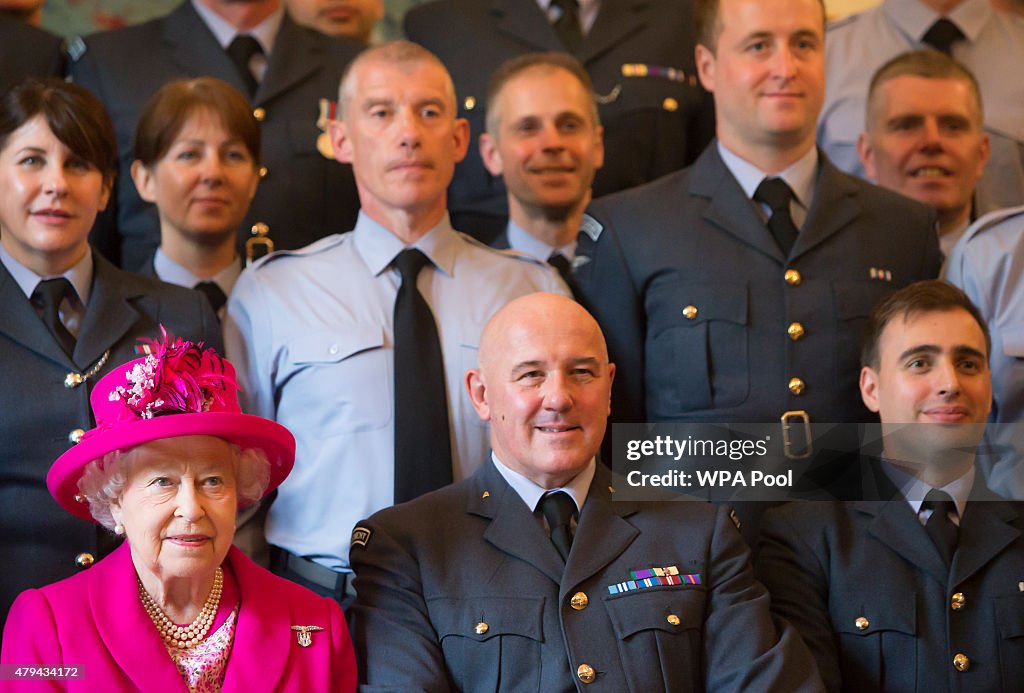 Queen Elizabeth II Visits The Royal Auxiliary Air Force In Scotland