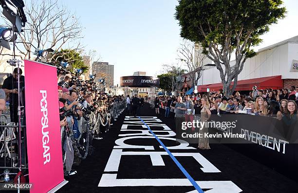 Actress Kristen Quintrall arrives at the premiere of Summit Entertainment's "Divergent" at the Regency Bruin Theatre on March 18, 2014 in Los...